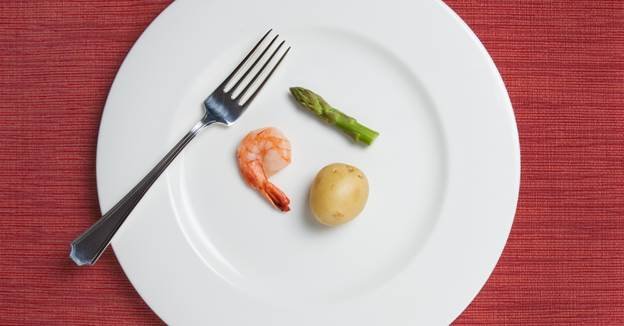 plate with minimal food choices
